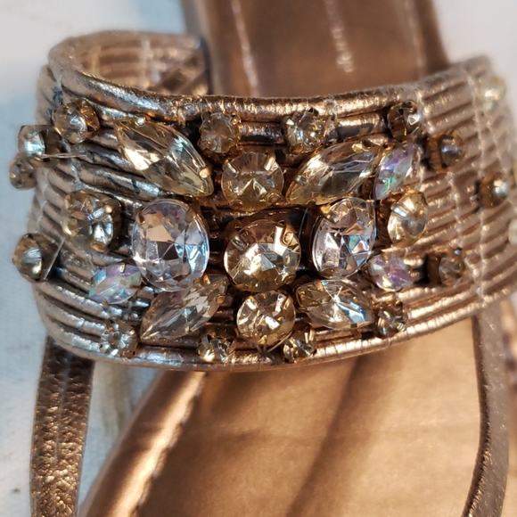 BCBGeneration Rose Gold Rhinestone Sandals - Picture 2 of 8